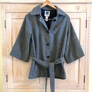GAP Wool Tweed Blazer Sophisticated Buttoned Tweed Wool Belted Blazer